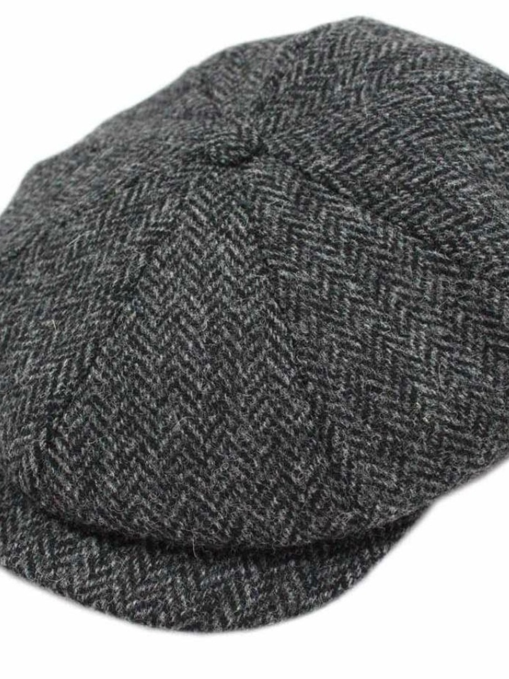 Gray Herringbone Newsboy Cap